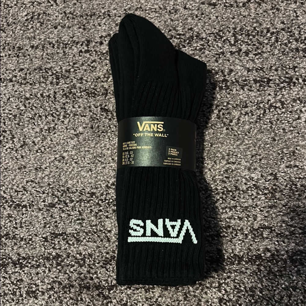 Vans 3 pack of Black Casual Crew Socks